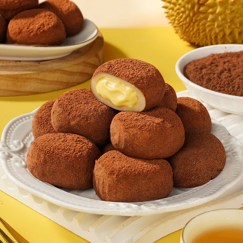 榴莲福团巧克力大福夹心糕点可可粉包装甜品零食小吃儿童饱腹甜品