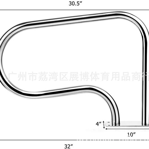 跨境厂家供应泳池扶梯304加厚不锈钢扶手 可做多尺寸款式水池扶手