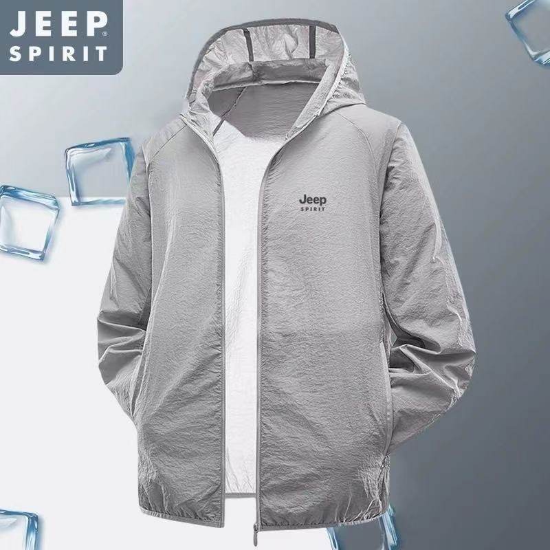 JEEP奥莱防晒衣男防紫外线夏季薄款连帽皮肤衣大码男士户外防晒服