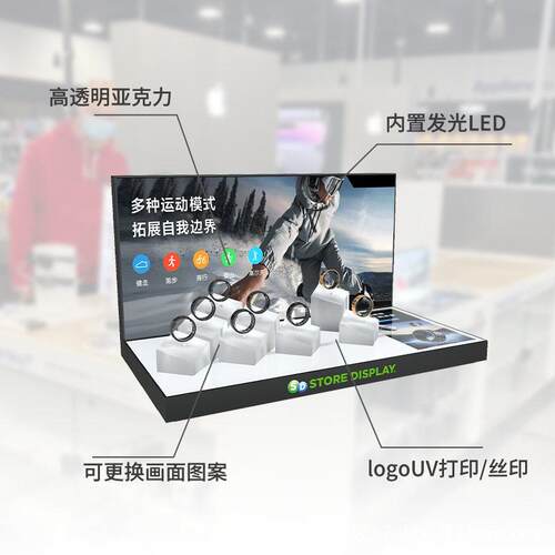 智定能道展示制 智能眼镜戒指陈列道具人识展示架脸具别人流统计