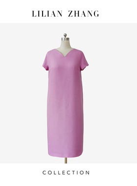 C-定制—复古风—香氛佳人—婉约H型樱花粉连衣裙 2501010