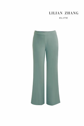 LILIAN ZHANG雅致多色微喇直筒裤女高腰显瘦春秋复古九分 1904024