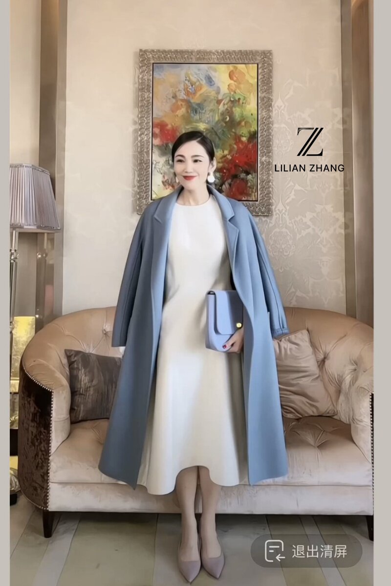 羊毛长款大衣LILIANZHANG双面呢