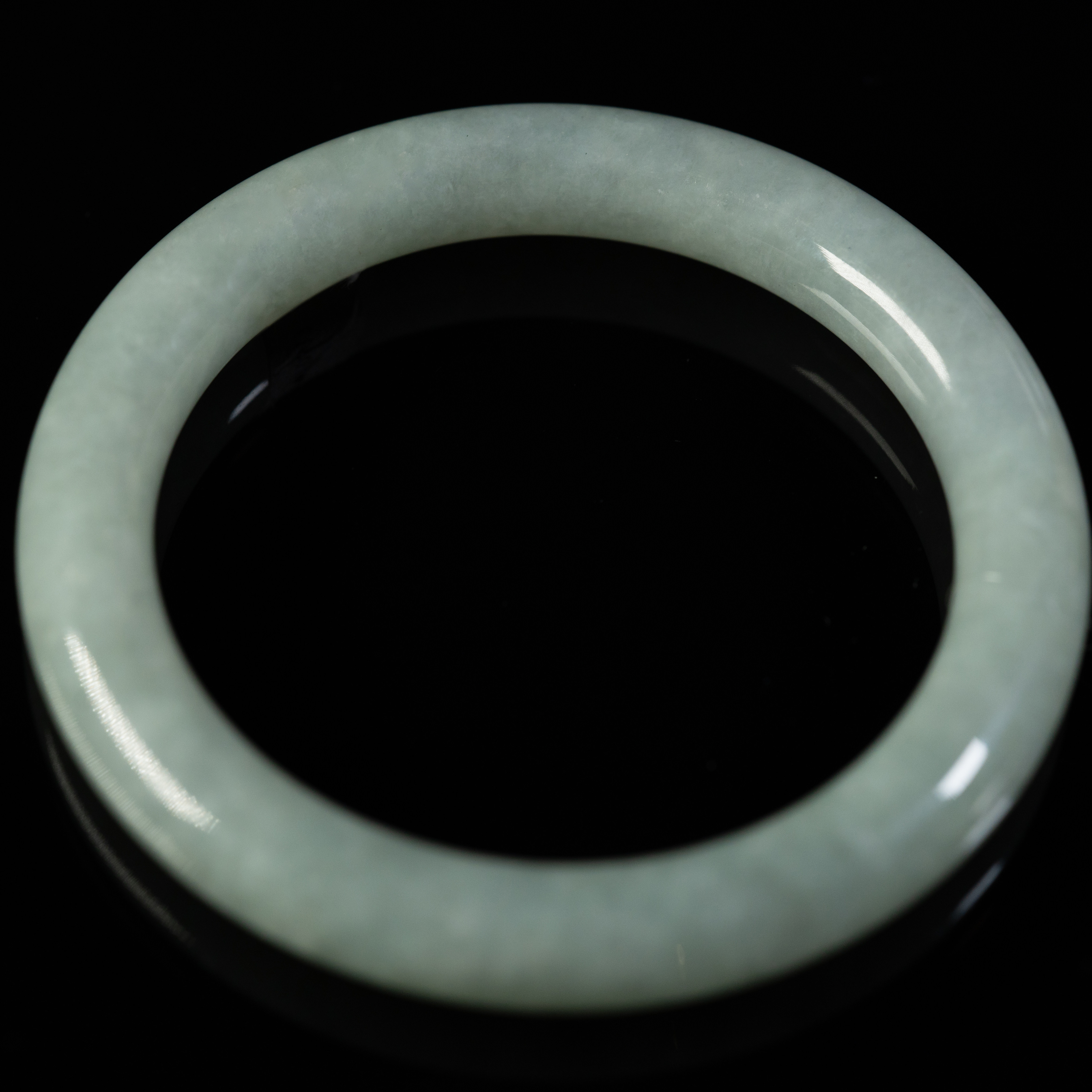 安哒赢 天然翡翠手镯56.3圈口细圆条糯种送礼正品带证书送女友