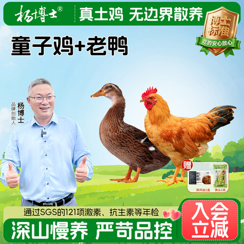 杨博士童子鸡溪水河鸭老鸭组合新鲜整只土鸡土鸭生鲜食材