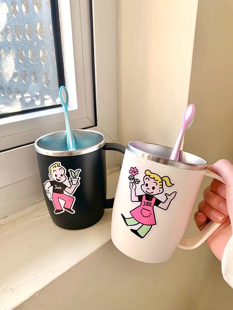 日式304不锈钢洗漱口杯儿童刷牙杯子手柄ins情侣水杯一家三口牙缸,家庭/个人清洁工具,洗漱杯,淘宝优惠券,粉丝福利购,淘宝优惠卷