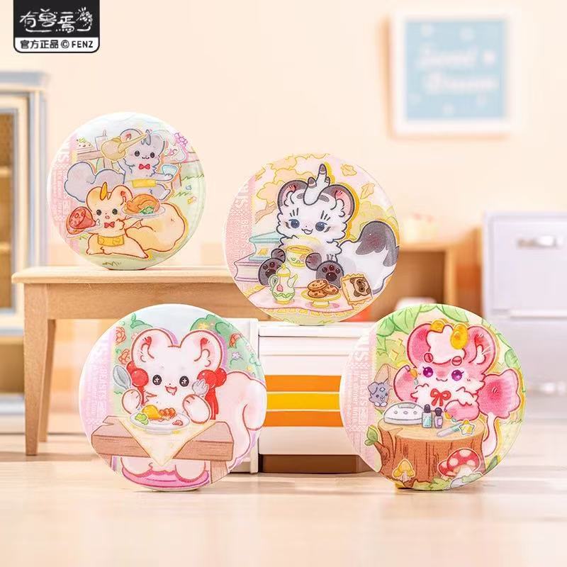 正版非人哉有兽焉神兽餐厅系列马口铁徽章光栅动漫吧唧胸针盲盒