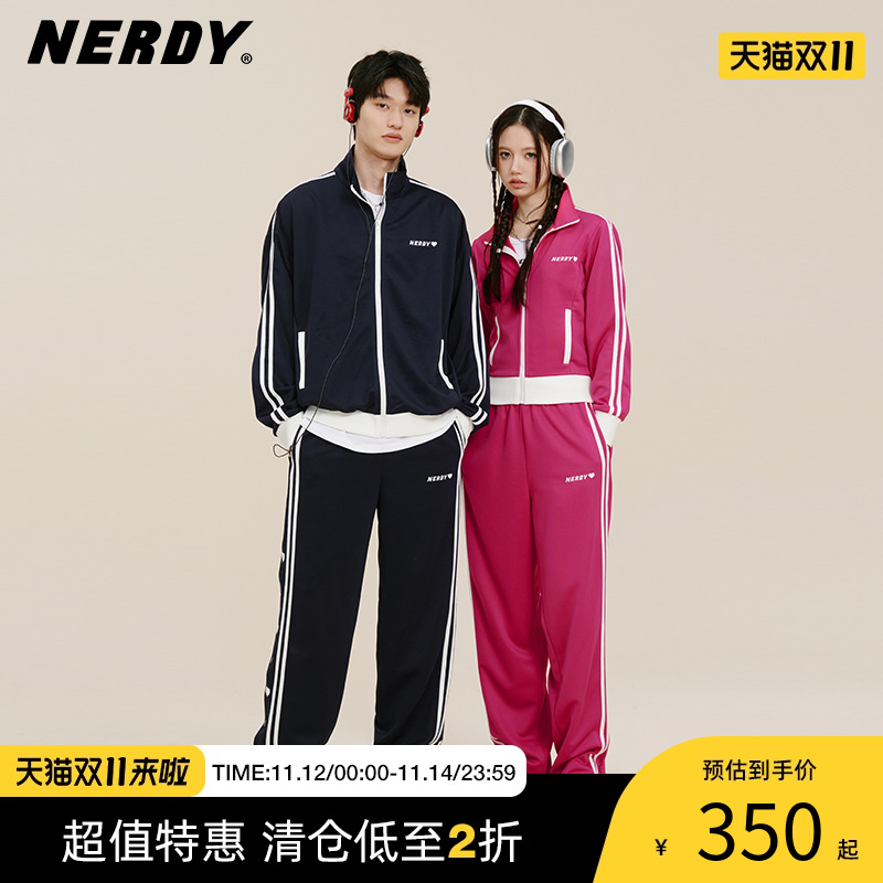 NERDY2023春夏新品韩国潮牌情侣同款宽松休闲运动服套装外套女