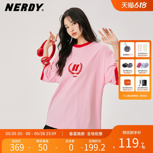 t恤女logo印花时尚 情侣同款 宽松休闲短袖 NERDY2023夏季 上衣潮流