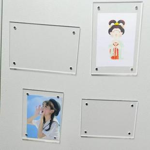 小卡磁吸相框3寸透明亚克力带磁铁4寸5寸6寸7寸8寸照片冰箱贴摆件