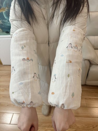 秋冬纯棉纱布卡通加长防污袖套