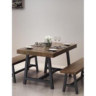 覆古铁艺实木餐桌火锅工业风烧烤清吧音乐餐厅饭店长方形桌椅组合