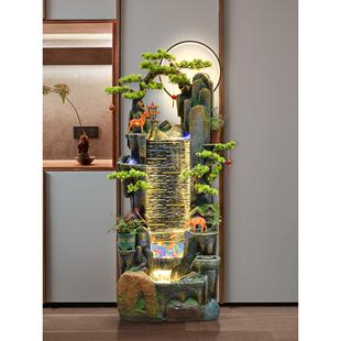 鱼缸水幕墙屏风流水摆件循环水客厅玄关落地装饰水景假山喷泉造景