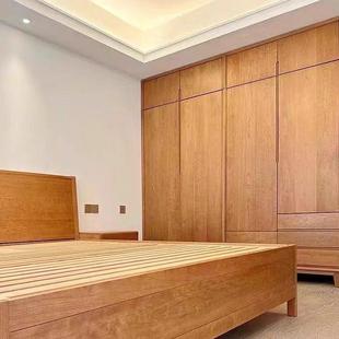 新中式实木家具组合卧室衣柜整体衣帽间白蜡红橡木全屋定制工厂