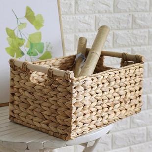 原木风编织框子带把手提收纳篮环保家用橱柜整理筐慵懒摆拍水葫芦