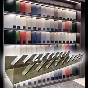 压克力色板卡槽斜放展示架石板材试用包品生态板样品瓷砖陈列架