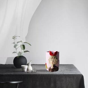 创意风格少女笔筒大容量简约个性书桌室内摆件