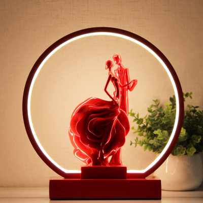 结婚台灯简约红色陪嫁一对喜庆温馨婚房遥控可调节亮度卧室床头灯