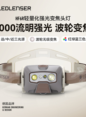 德国莱德雷神HF6R头灯强光超亮可变焦户外徒步登山夜跑钓鱼长续航