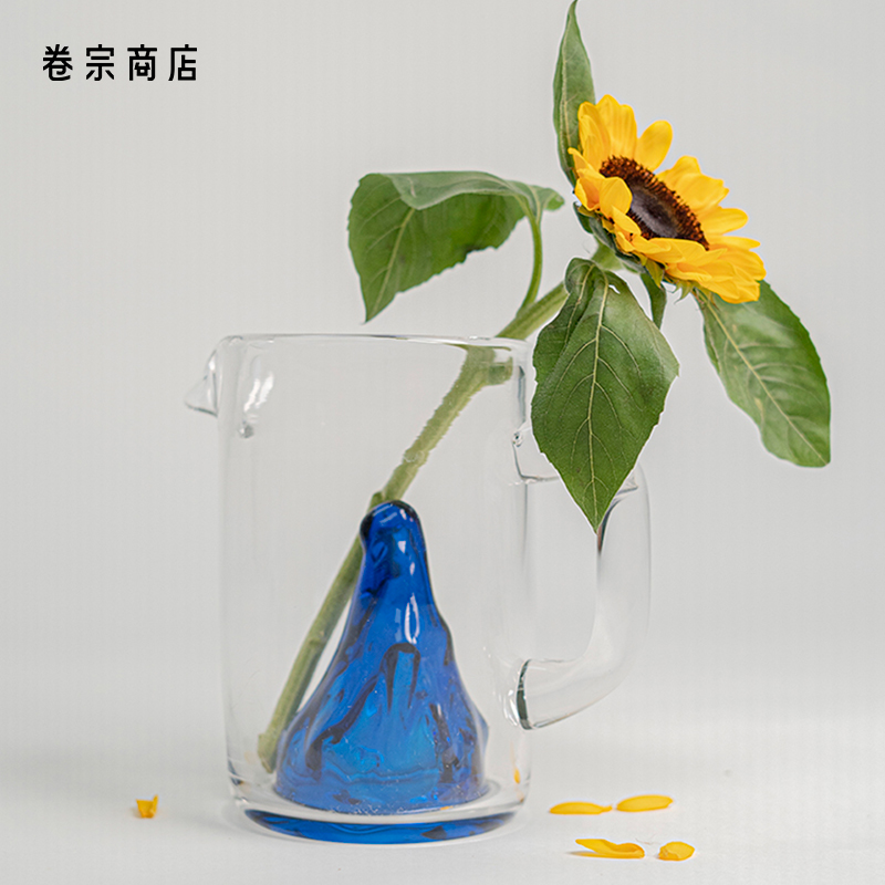 卷宗商店 | TICKLE QUO Drop 轻奢设计感琉璃玻璃花瓶克莱茵蓝