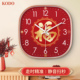 创意 饰时尚 静音挂钟方形客厅家用简约时钟墙壁钟表福字中式 新年装