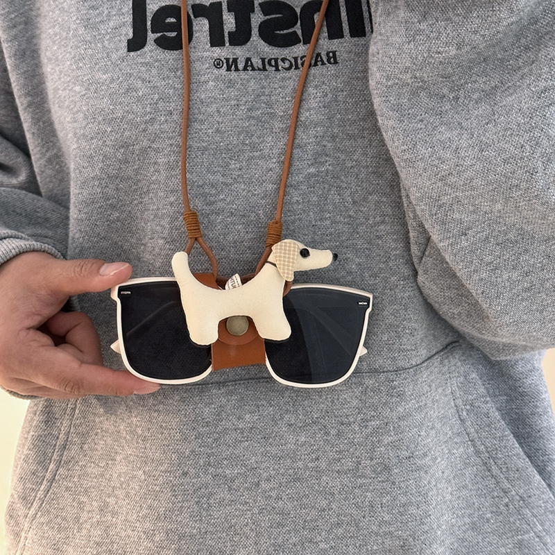 金金兔小白狗挂脖眼镜绳子2025新款墨镜防丢收纳夹韩系太阳镜挂链