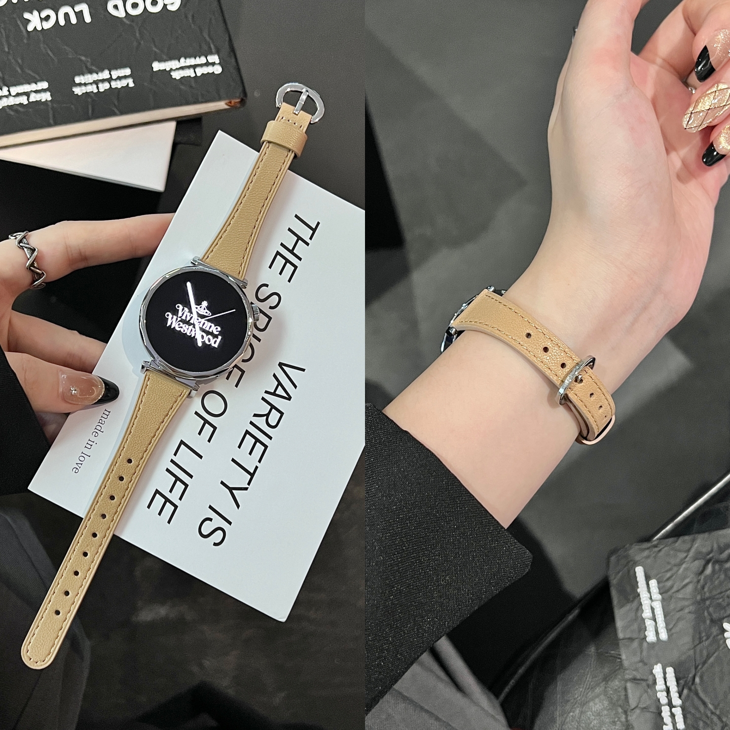 适用华为GT5/GT6表带秋冬新款小羊皮watch4/3女款D型扣GT2pro表带