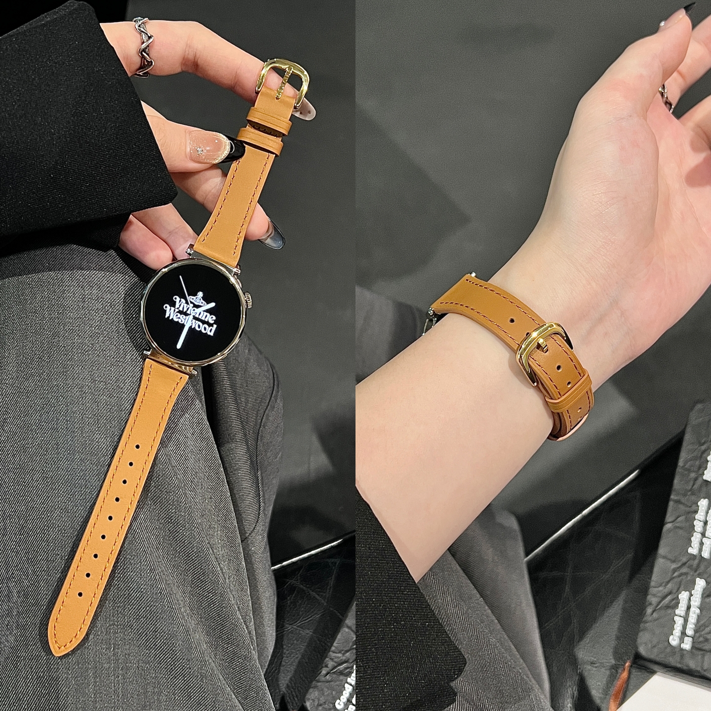 适用华为手表GT6新款真牛皮质表带gt5pro女款watch gt4 41mm秋冬