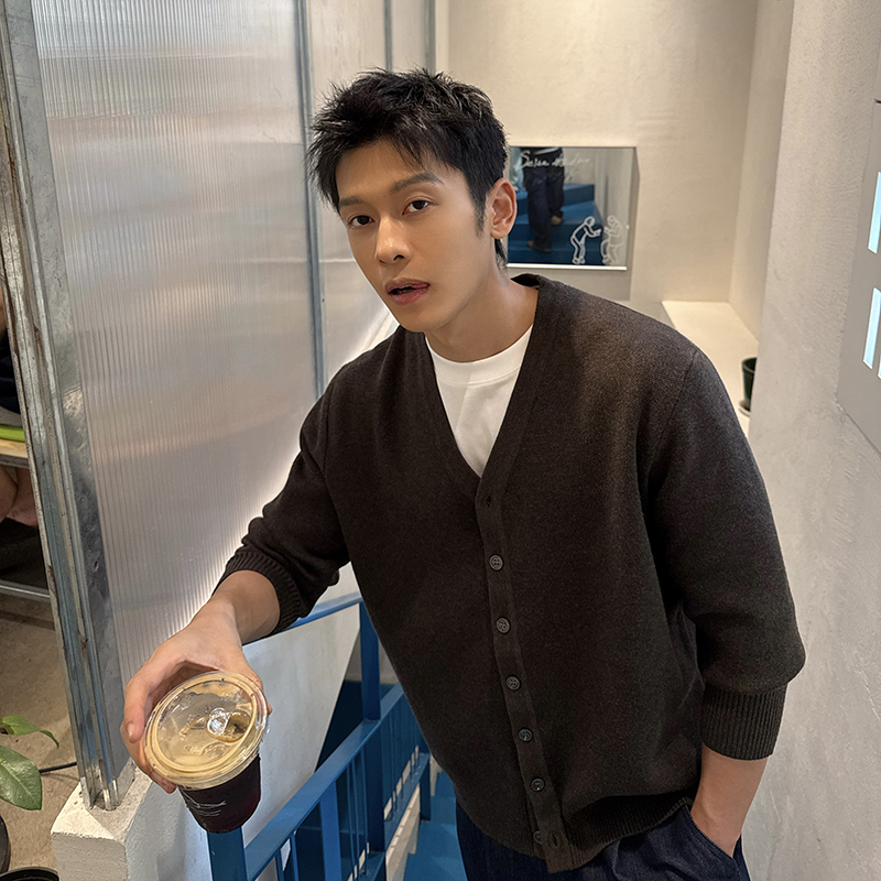 马克斯星球 基础款毛衣条纹针织衫男秋季新款韩版高级感极简休闲