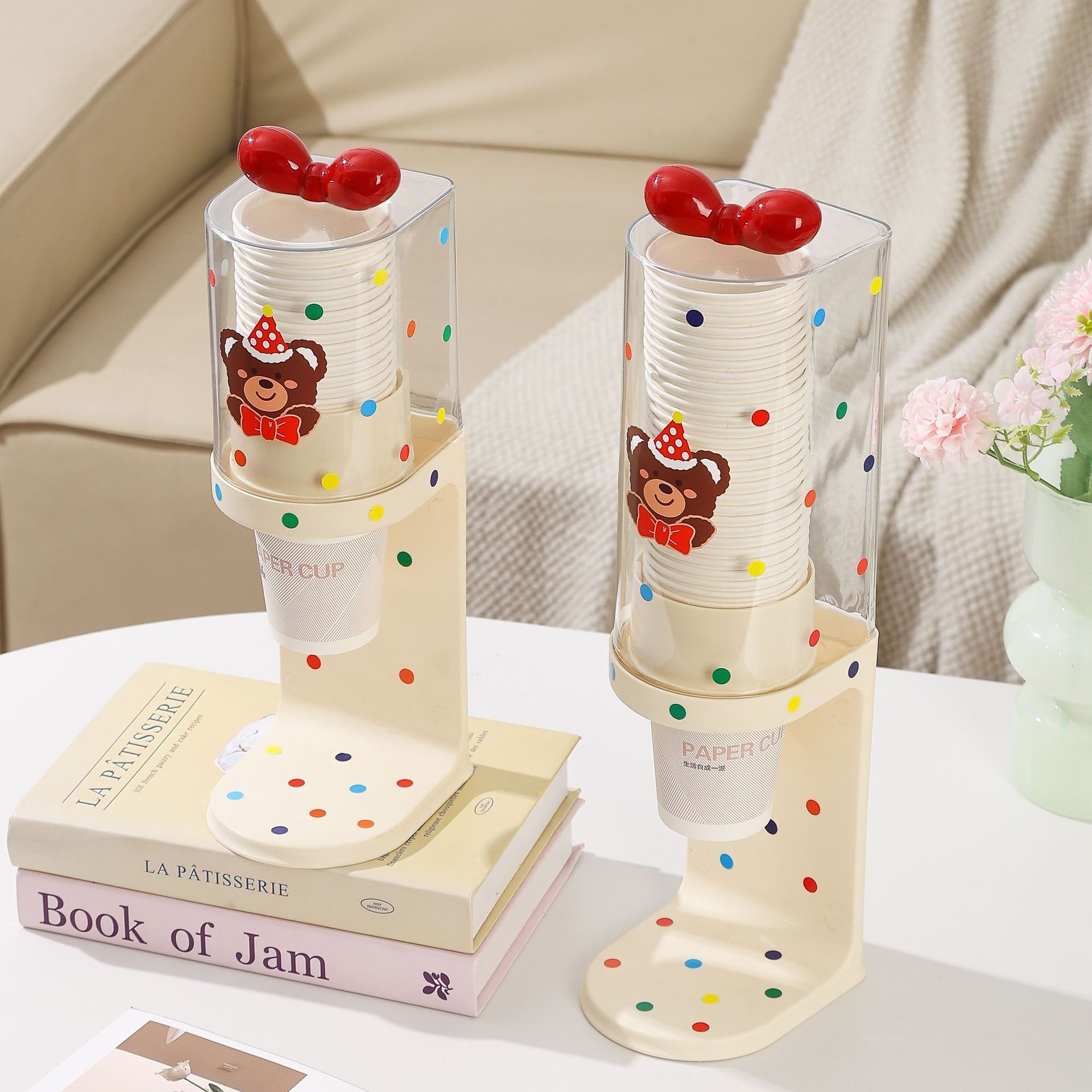 可爱多巴胺蝴蝶结台式取杯器桌面一次性水杯纸杯杯架高颜值家用,家庭/个人清洁工具,杯架,淘宝优惠券,粉丝福利购,淘宝优惠卷