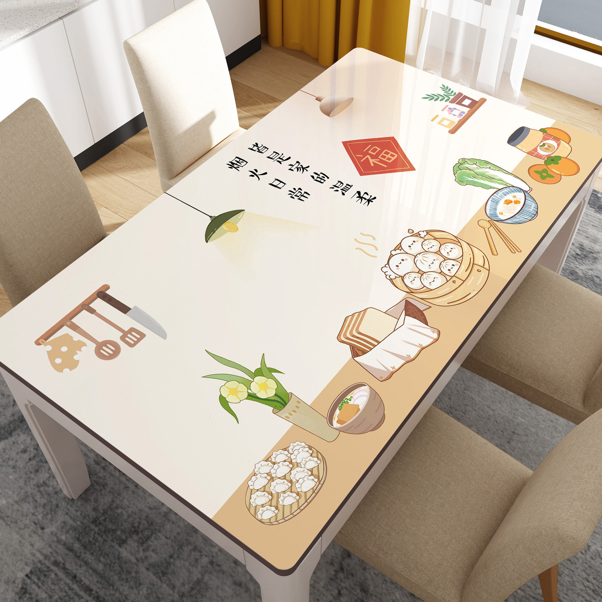 pvc软玻璃餐桌垫防水防油防烫免洗桌布轻奢高级感家用茶几桌面垫