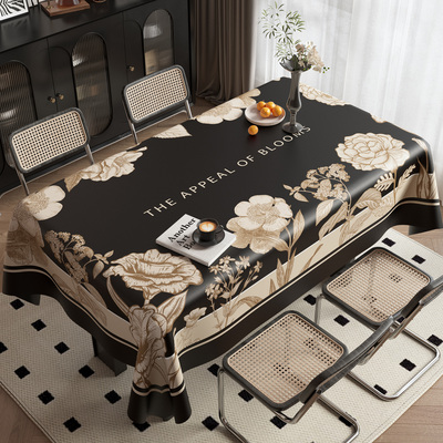 美式餐桌布轻奢高级感防水防油防烫免洗2025新款长方形茶几台桌布