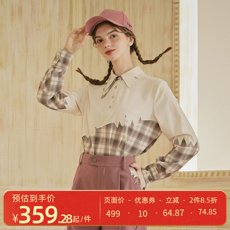 dd 迪迪加女款春秋季格子上衣法式复古学院风外套舒适百搭显瘦