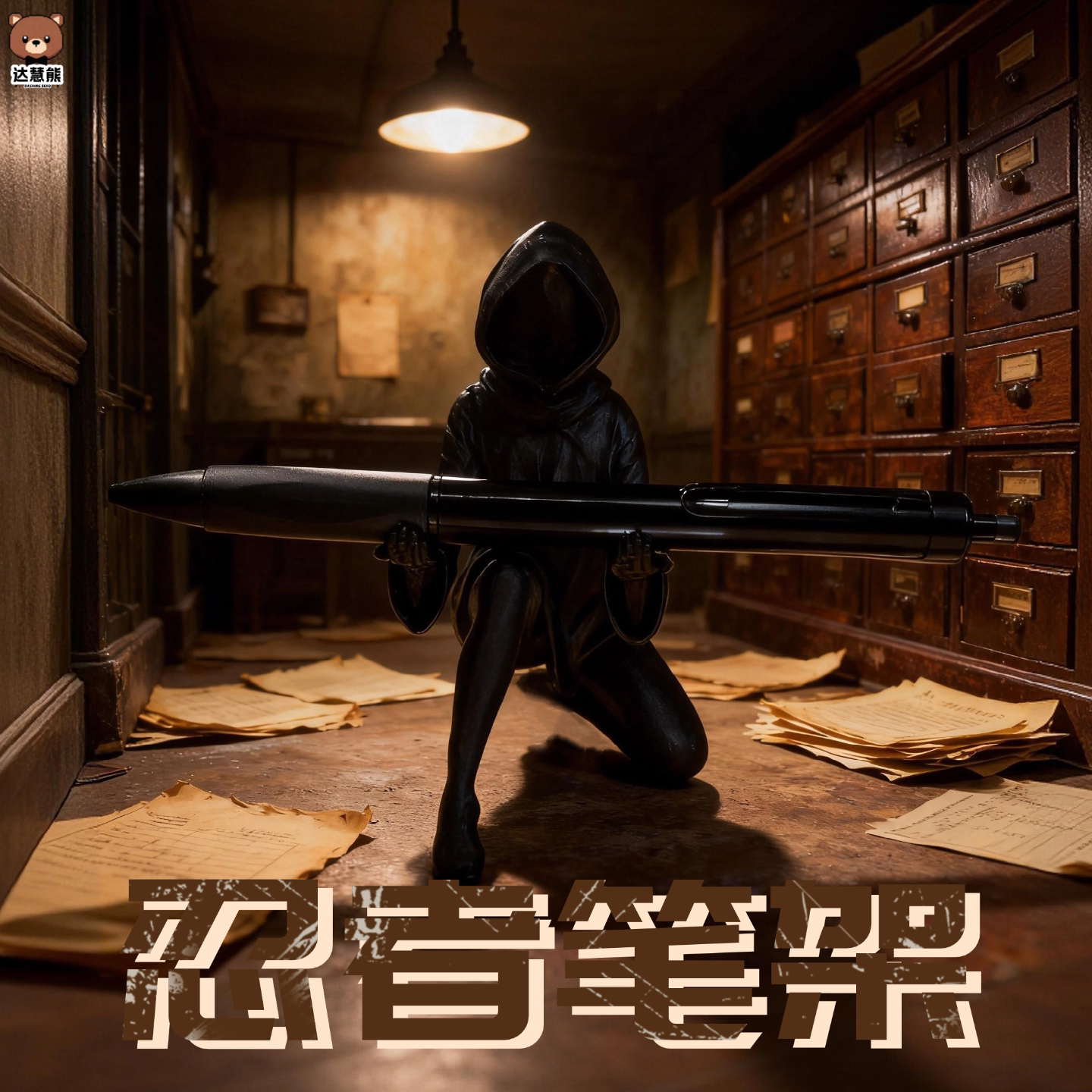 忍者笔架摆件3d打印手办个性创意桌面笔筒文具收纳魔女斗篷黑武士图片