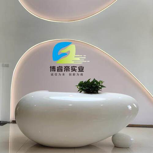 玻璃钢蛋前台店收银BRD03台烤漆鸡前创台意异型吧台售楼服务前酒