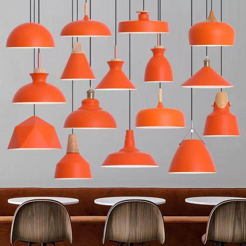餐厅商用店铺吧台现代简约橘红色奶茶店个性工业风火锅店橙色吊灯,家装灯饰光源,餐厅吊灯,淘宝优惠券,粉丝福利购,淘宝优惠卷