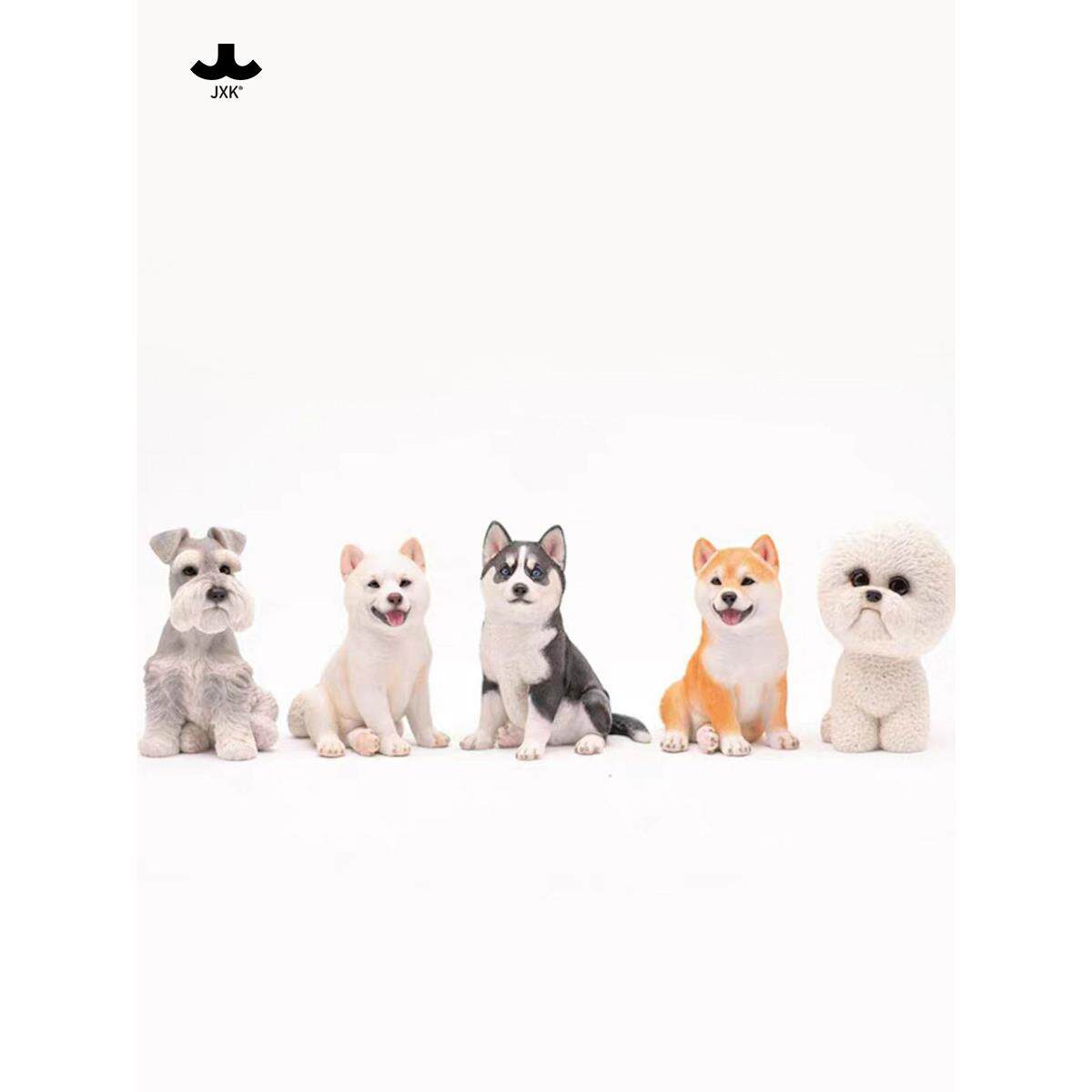JXK 雪纳瑞哈士奇牧羊柴犬比熊彷真小狗周边树脂摆件装饰模型玩偶