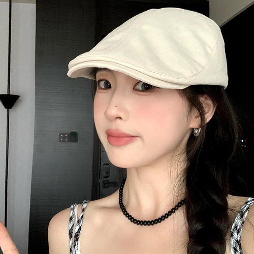 米白色前进帽女夏季y2k轻亚风