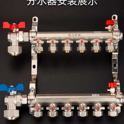 全铜地暖分水器套阀90度角式25/32PPR铝塑管进水回水球阀1寸阀门 全屋定制 地暖阀门 原图主图