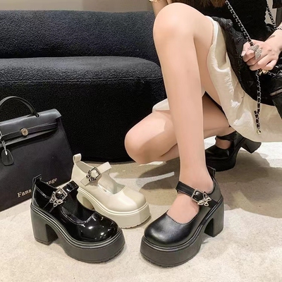 SHOEBOX/鞋柜皮鞋珍珠玛丽珍单鞋