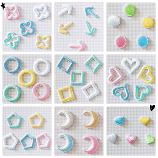 刺绣布贴衣服diy装饰配件包包帽子自粘免缝创意配饰贴花五角镂空