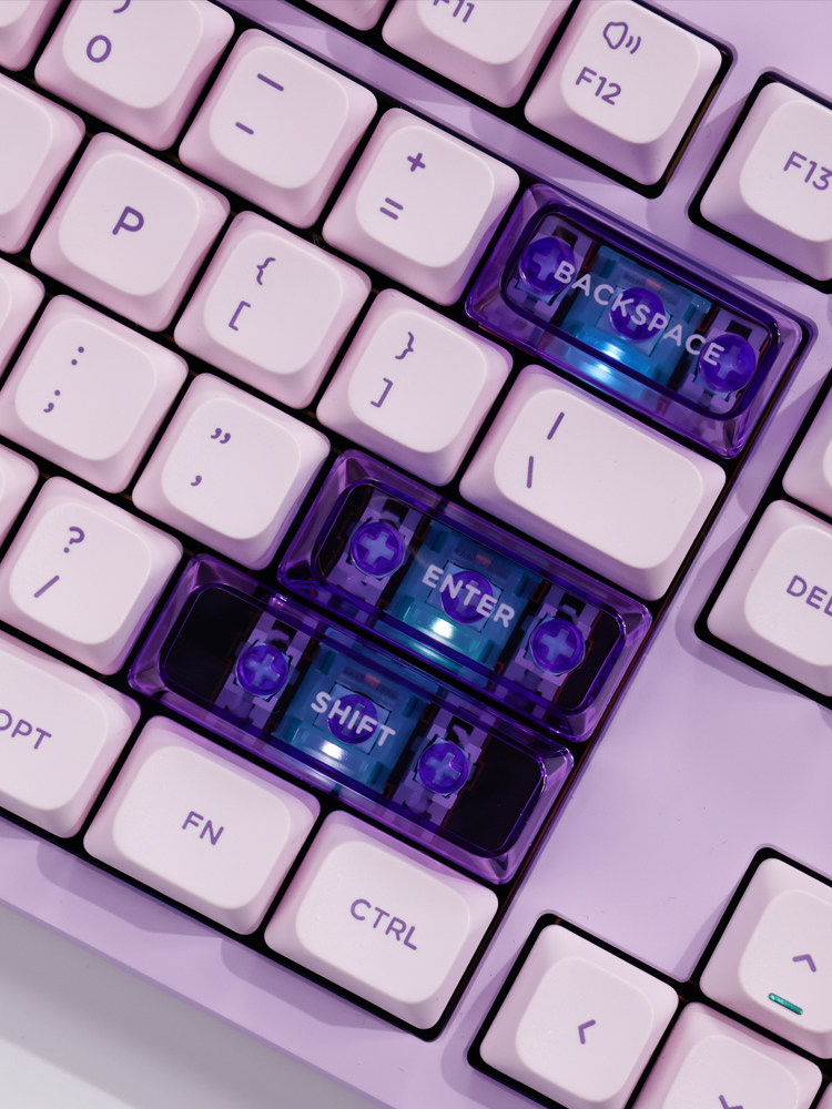 NUPHY GEM MSA HEIGHT KEYCAPS CLEAR CRYSTAL PC MECHANICAL KEYBOARD KEYCAPS TRANSLUCENT KEYCAPS COMPLETE SET