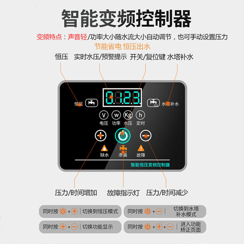 极速不锈钢增压泵家用自来水加y压泵全自动静音变频水泵抽水自吸