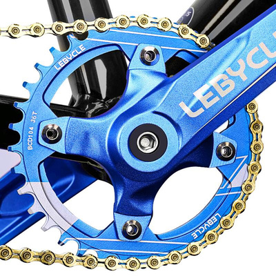 乐百客山地自行车牙盘单盘正负齿盘片方孔曲柄改装大轮盘配件大全