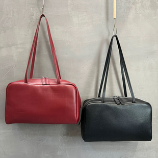 羊皮Astra保龄球包波士顿通勤简约单肩腋下包女真皮材质