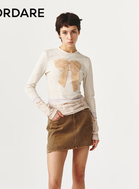 FORDARE/福蝶26早春蝴蝶结3D感印花打底衫