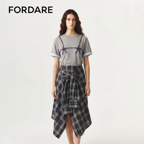 FORDARE/福蝶26春夏手钩海星装饰两件套连衣裙