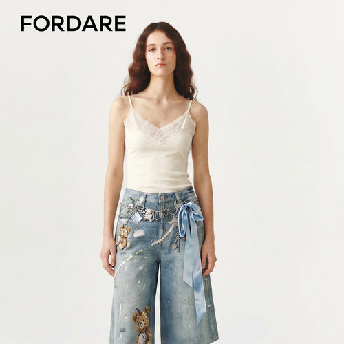 FORDARE/福蝶26春夏蕾丝针织吊带