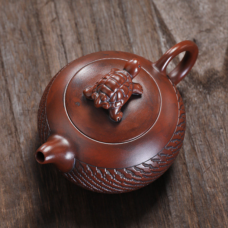 原矿紫陶凤鸣西施壶跳刀纹过滤球孔泡茶壶功夫茶具纯手工茶壶单壶