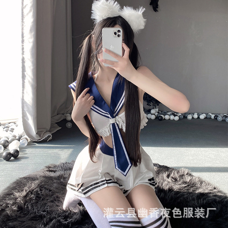 JK制服纯欲性感透视内衣女学院风清纯可爱少女百褶裙水手服护士装